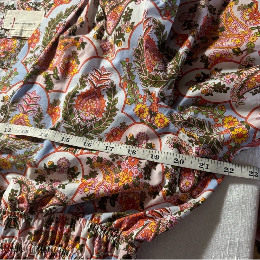TikTok Fave ❤️ Anthropologie Somerset Paisley Print Maxi Dress Blue Pink Green L - Picture 8 of 10
